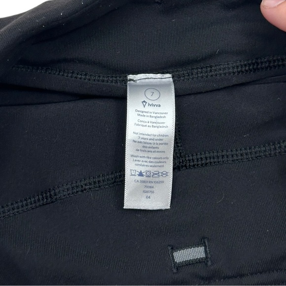 Ivivva by Lululemon Girls Pleated Black Active Skort Size 7 - Picture 2 of 4